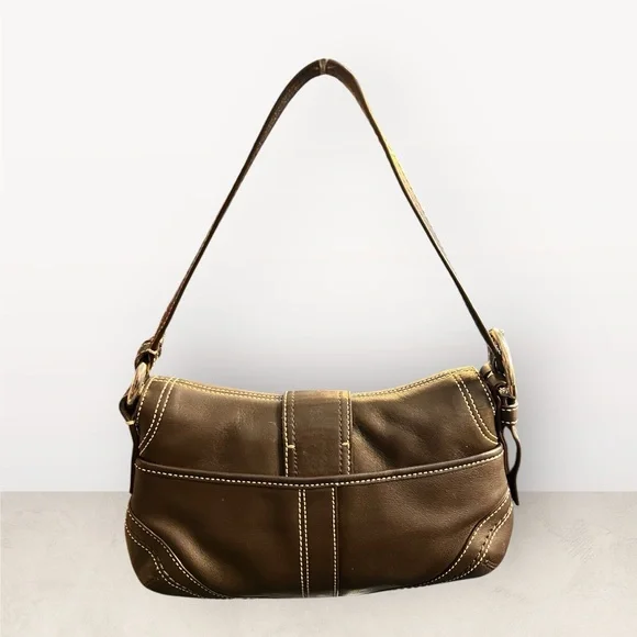 Coach Soho Flap Bag Dark Brown w/ COA & Dust Bag (A617) - Picture 5 of 16